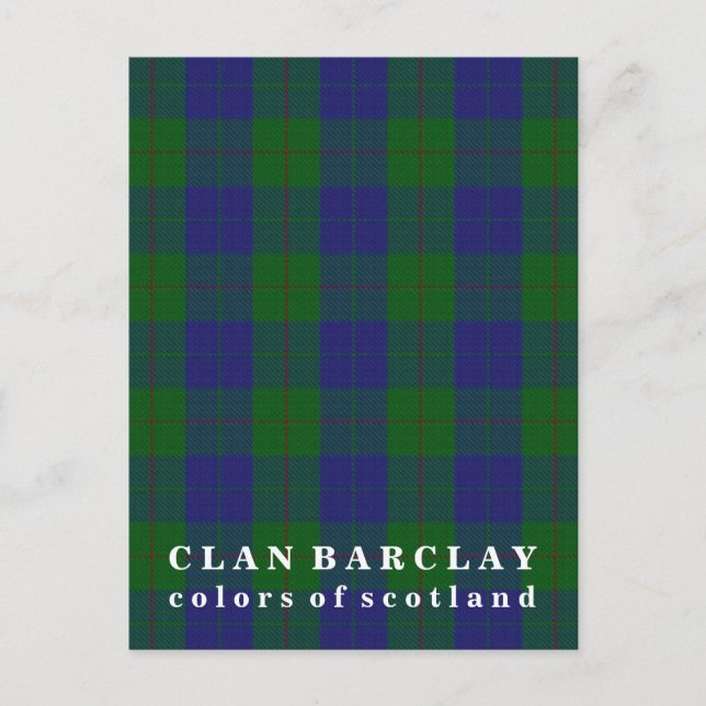 Färg Scotland Klan Barclay Tartan Vykort (Framsida)