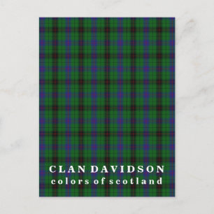 Färg Scotland Klan Davidson Tartan Vykort