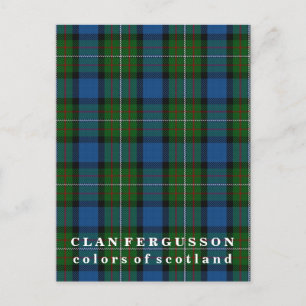 Färg Scotland Klan Fergusson Tartan Vykort