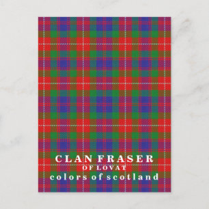 Färg Scotland Klan Fraser of Lovat Tartan Vykort