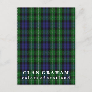 Färg Scotland Klan Graham Tartan Vykort