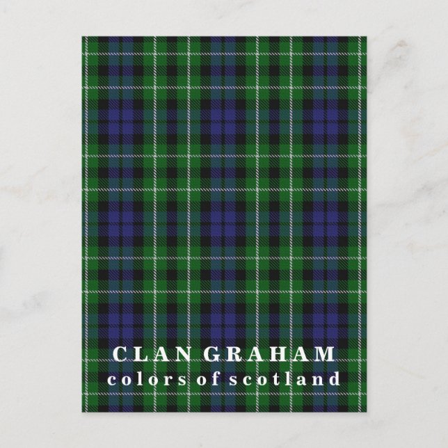 Färg Scotland Klan Graham Tartan Vykort (Framsida)