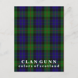 Färg Scotland Klan Gunn Tartan Vykort