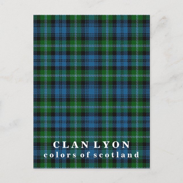 Färg Scotland Klan Lyon Tartan Vykort (Framsida)