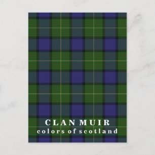 Färg Scotland Klan Muir Tartan Vykort