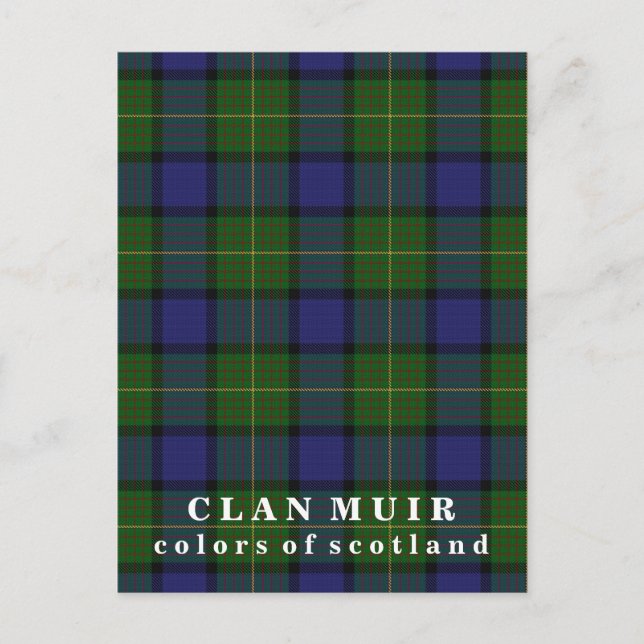 Färg Scotland Klan Muir Tartan Vykort (Framsida)