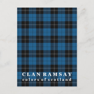 Färg Scotland Klan Ramsay Blue Hunting Tartan Vykort