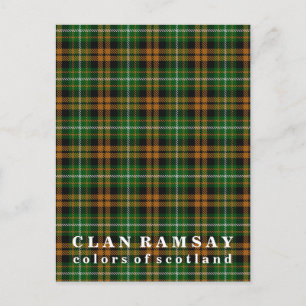 Färg Scotland Klan Ramsay Hunting Tartan Vykort