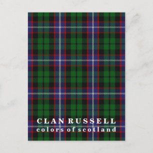 Färg Scotland Klan Russell Tartan Vykort