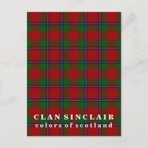 Färg Scotland Klan Sinclair Tartan Vykort