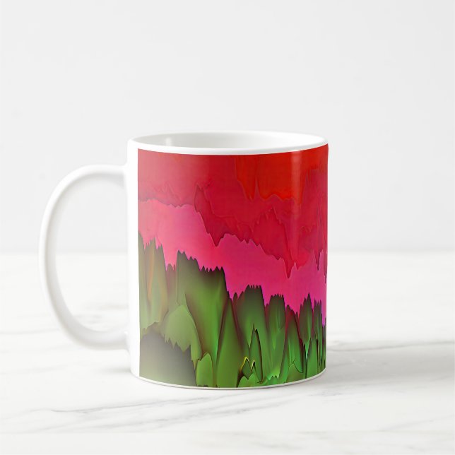 "Färg Sergranat" Colorful Abstrakt Art Kaffemugg (Vänster)