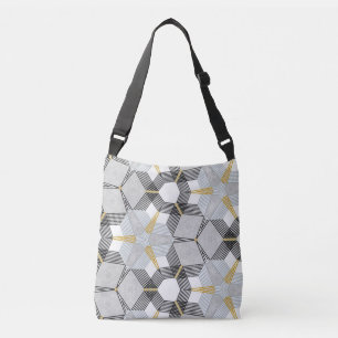 Färg sexkantsruta: geometriskt kaleidoskop. axelväska
