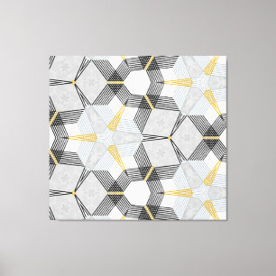 Färg sexkantsruta: geometriskt kaleidoskop. canvastryck
