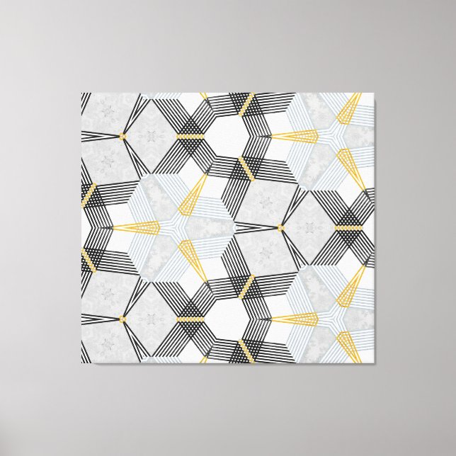 Färg sexkantsruta: geometriskt kaleidoskop. canvastryck (Framsida)