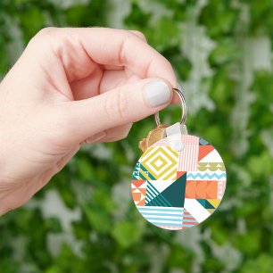 Färg Shapely Mönster Geometric Keychain Nyckelring