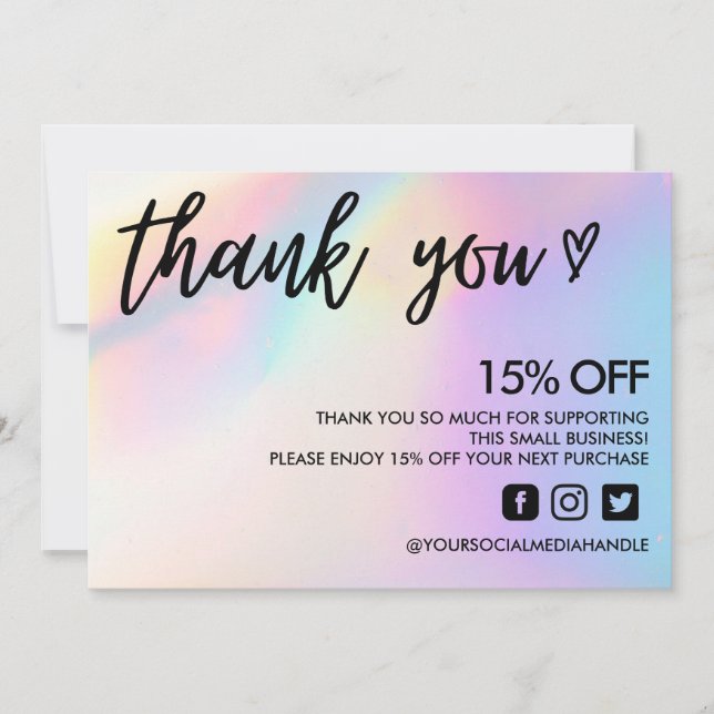 Färg skifttangent Tack Inbjudningar (Framsida)