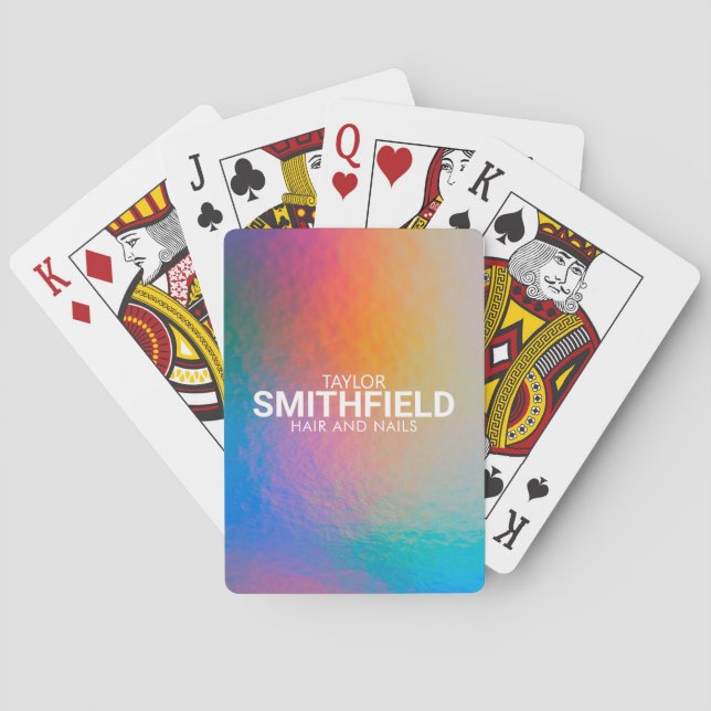 Färg skifttangenten Neon Light Holographic, Trendi Casinokort (Baksidan)