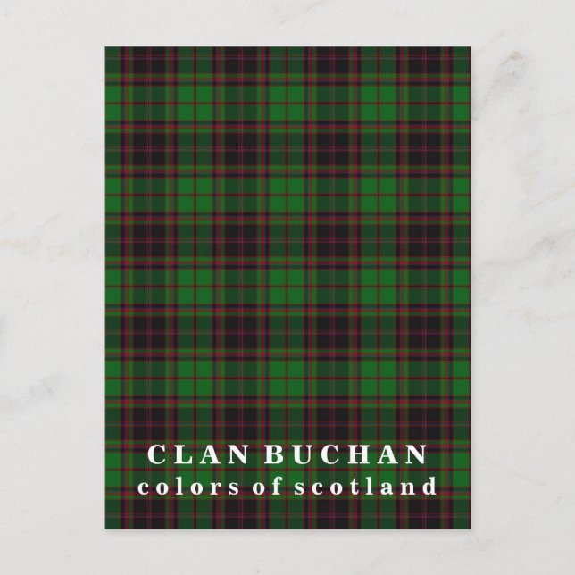 Färg Skottlands Klan Buchan Tartan Vykort (Framsida)