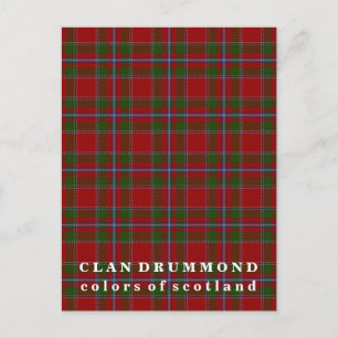 Färg Skottlands Klan Drummond Tartan Vykort