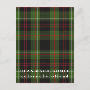 Färg Skottlands Klan MacDiarmid Tartan Vykort