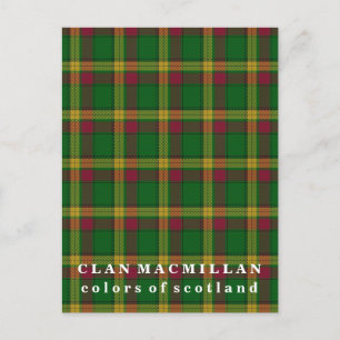 Färg Skottlands Klan MacMillan Tartan Vykort