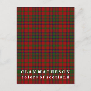 Färg Skottlands Klan Matheson Tartan Vykort