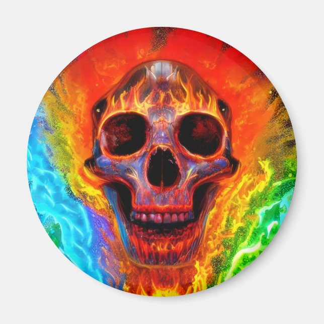 Färg Skull Magnet (Framsidan)