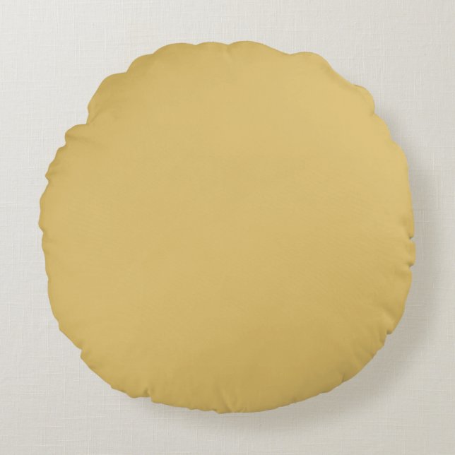 Färg Solid Brass Rund Kudde (Framsidan)