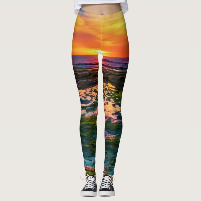 färg solnedgång leggings (Framsida)