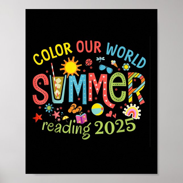 Färg: Sommarläsningsprogrammet för sommaren 2025 Poster (Framsidan)
