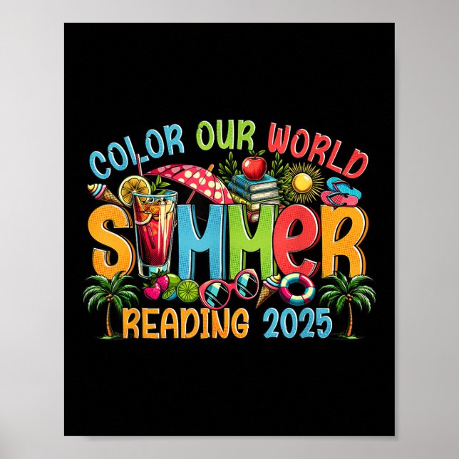 Färg: Sommarläsningsprogrammet för sommaren 2025 Poster (Framsidan)