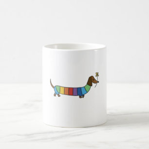 Färg, söt regnbåge hund kaffemugg