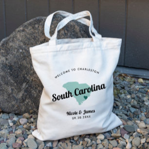Färg South Carolina Bröllop Välkommen Bag. Tygkasse