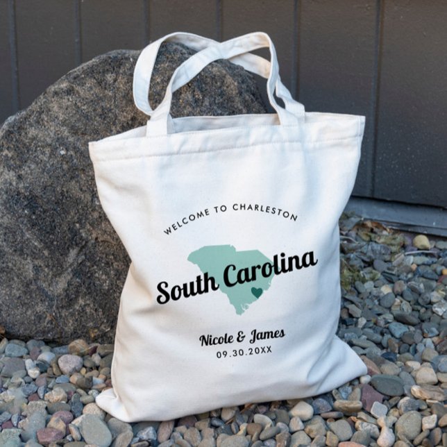 Färg South Carolina Bröllop Välkommen Bag. Tygkasse (Skapare uppladdad)