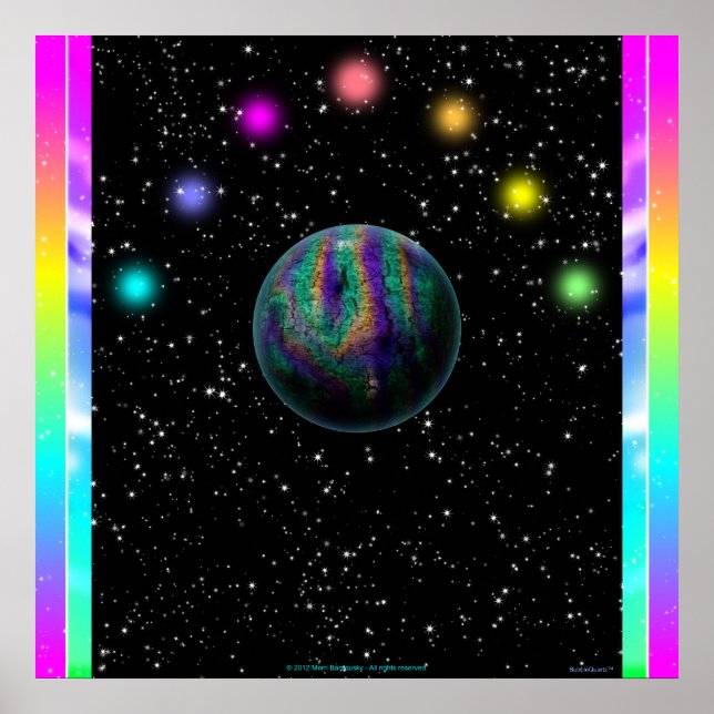Färg space mini poster (Framsidan)