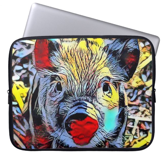färg spark - smågris laptop fodral (Framsidan)
