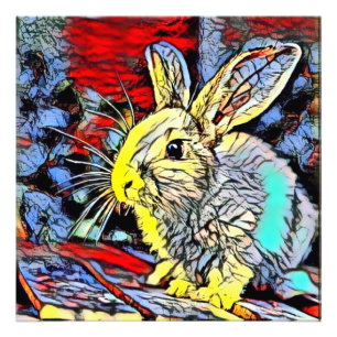 färg sparkar bunny fototryck