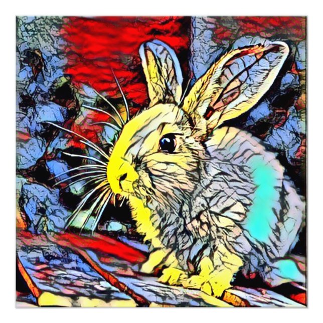 färg sparkar bunny fototryck (Framsidan)