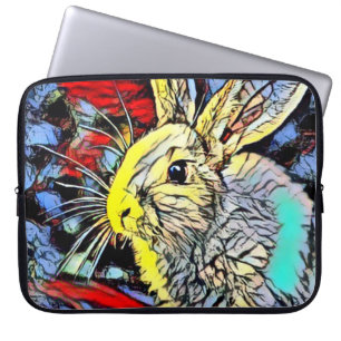 färg sparkar bunny laptop fodral