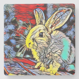 färg sparkar bunny stenunderlägg