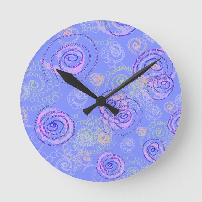 Färg Spiral Clock, Periwinkle Rund Klocka (Framsida)