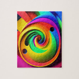 Färg Spiral-färgfull 3D-Abstrakt Geometrisk Pussel