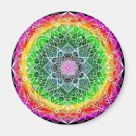 Färg sprängde Rainbow Prism Mandala Magnet