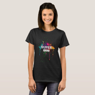 Färg Sprickad Toppen T-shirt för mamma