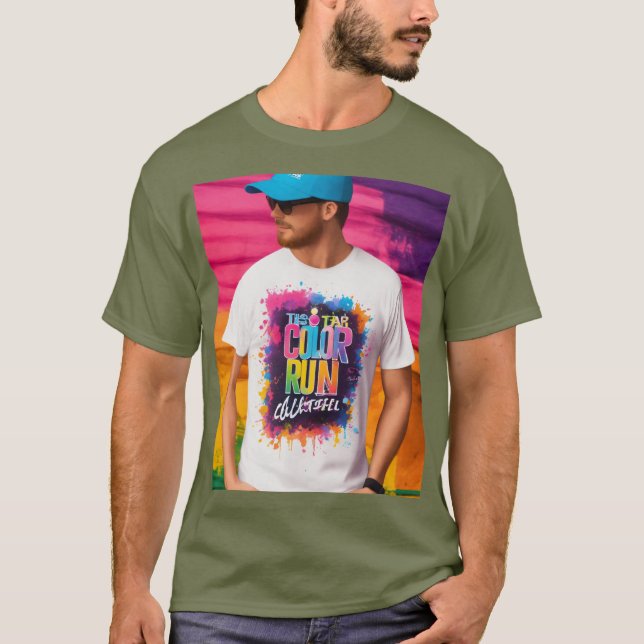 Färg springa t shirt (Framsida)