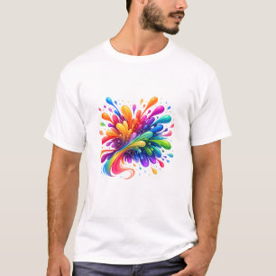 Färg Sprut Abstrakt Konst Present T-Shirt Färgri