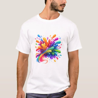 Färg Sprut Abstrakt Konst Present T-Shirt | Färgri