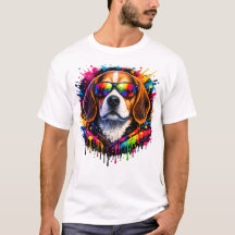 Färg Sprut Beagle Gatukonst T-shirt | hundar 