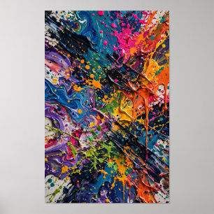 Färg Sprut Kaos Abstrakt Konst Poster