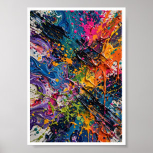 Färg Sprut Kaos Abstrakt Konst Poster